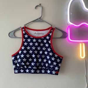 American flag sports bra
